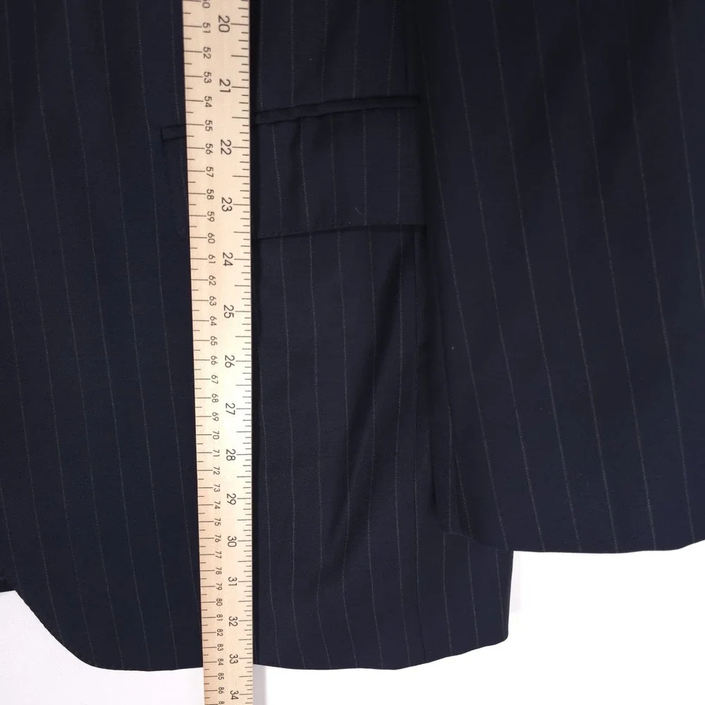 SAMUELSOHN HUBERT WHITE Mens Sport Coat Blazer 120s 100%WOOL 43L Navy UNION MADE